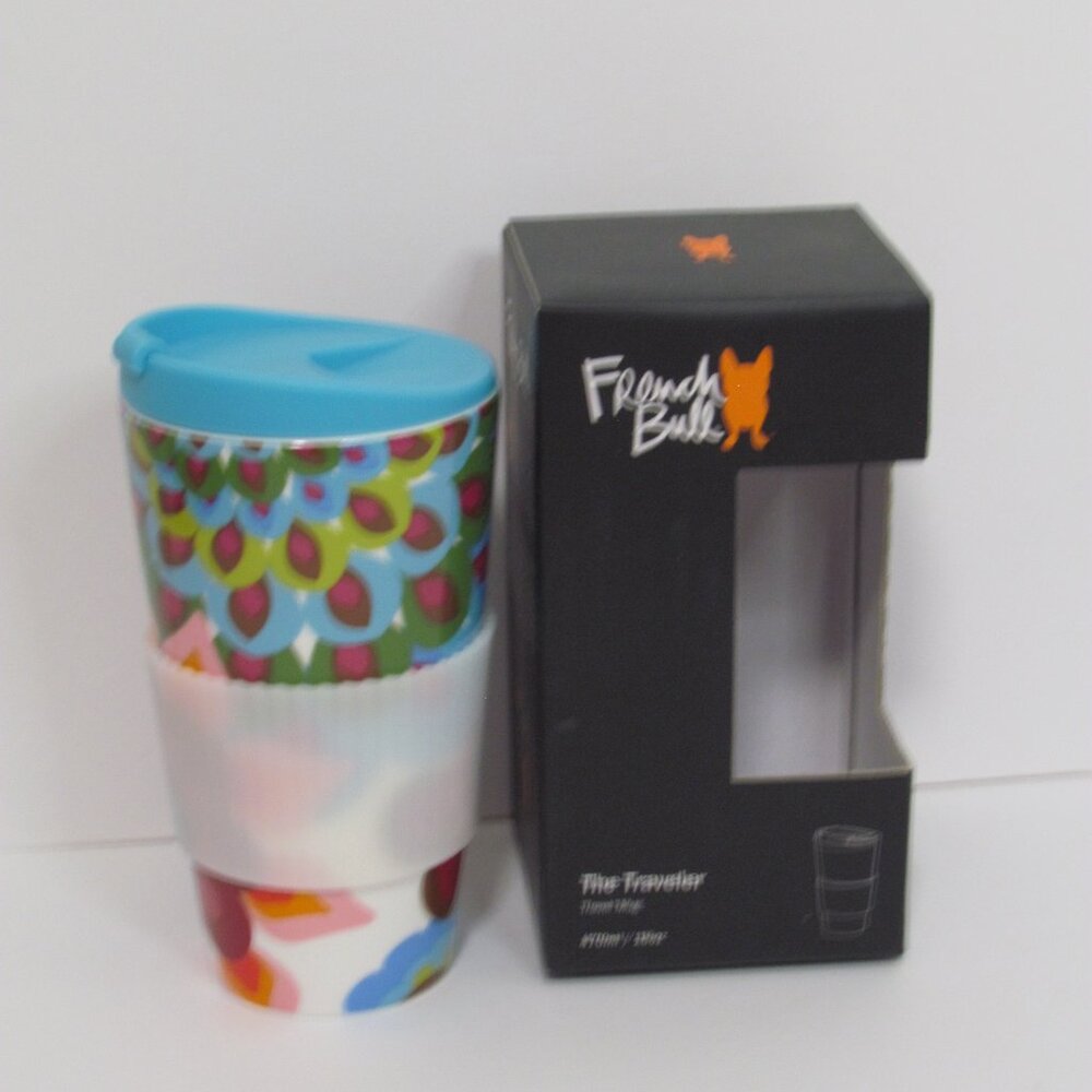 French Bull Porcelain Travel Mug With Lid 16 oz